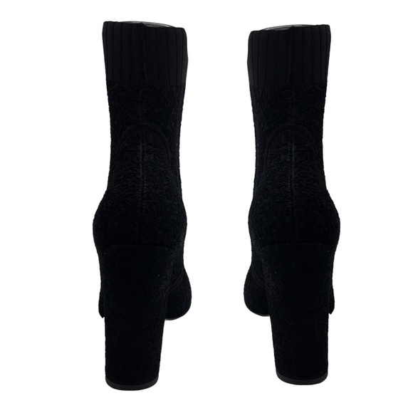 GIANVITO ROSSI BLACK STRETCH KNIT BOOTIES - Picture 6 of 8